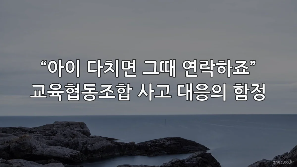 “아이 다치면 그때 연락하죠” 교육협동조합 사고 대응의 함정