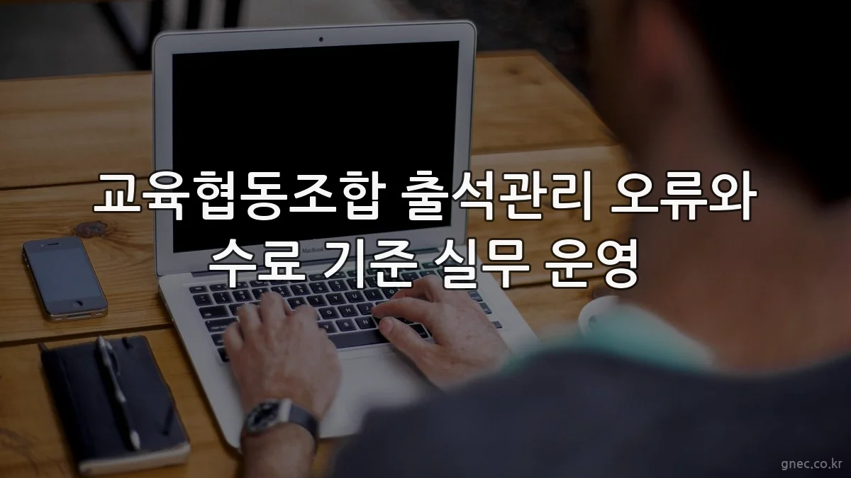 교육협동조합 출석관리 오류와 수료 기준 실무 운영