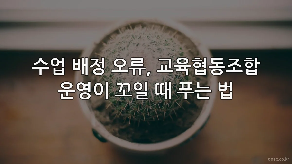 수업 배정 오류, 교육협동조합 운영이 꼬일 때 푸는 법