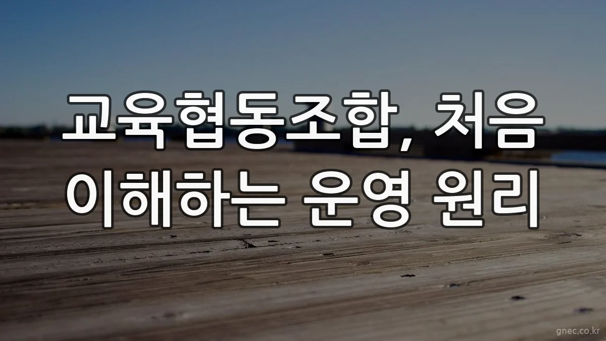 교육협동조합, 처음 이해하는 운영 원리