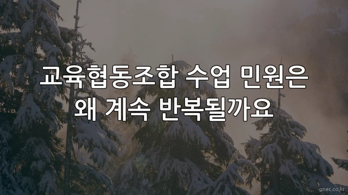 교육협동조합 수업 민원은 왜 계속 반복될까요