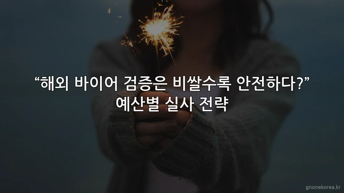 “해외 바이어 검증은 비쌀수록 안전하다?” 예산별 실사 전략