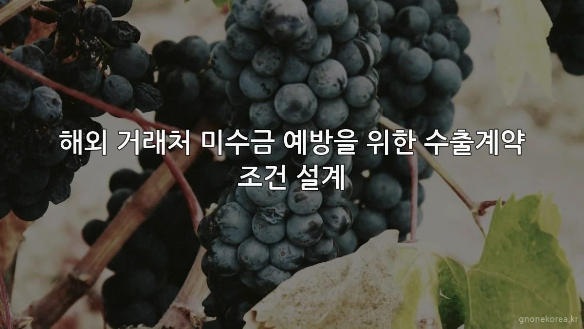 해외 거래처 미수금 예방을 위한 수출계약 조건 설계