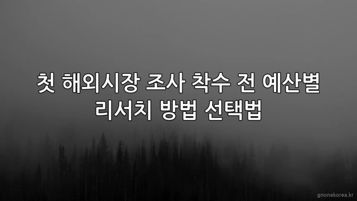 첫 해외시장 조사 착수 전 예산별 리서치 방법 선택법