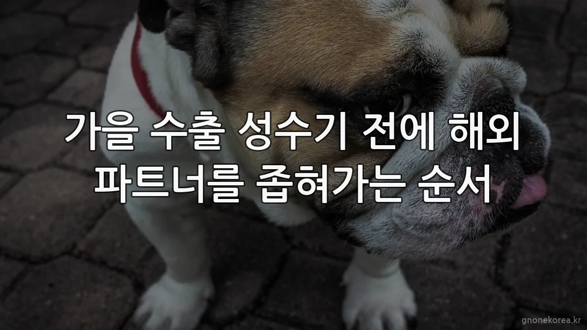 가을 수출 성수기 전에 해외 파트너를 좁혀가는 순서