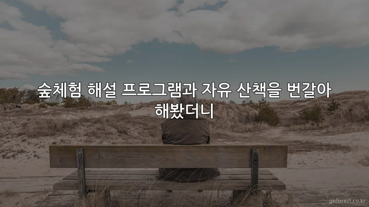 숲체험 해설 프로그램과 자유 산책을 번갈아 해봤더니