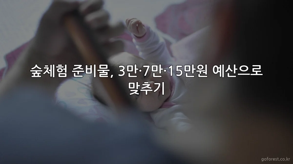 숲체험 준비물, 3만·7만·15만원 예산으로 맞추기