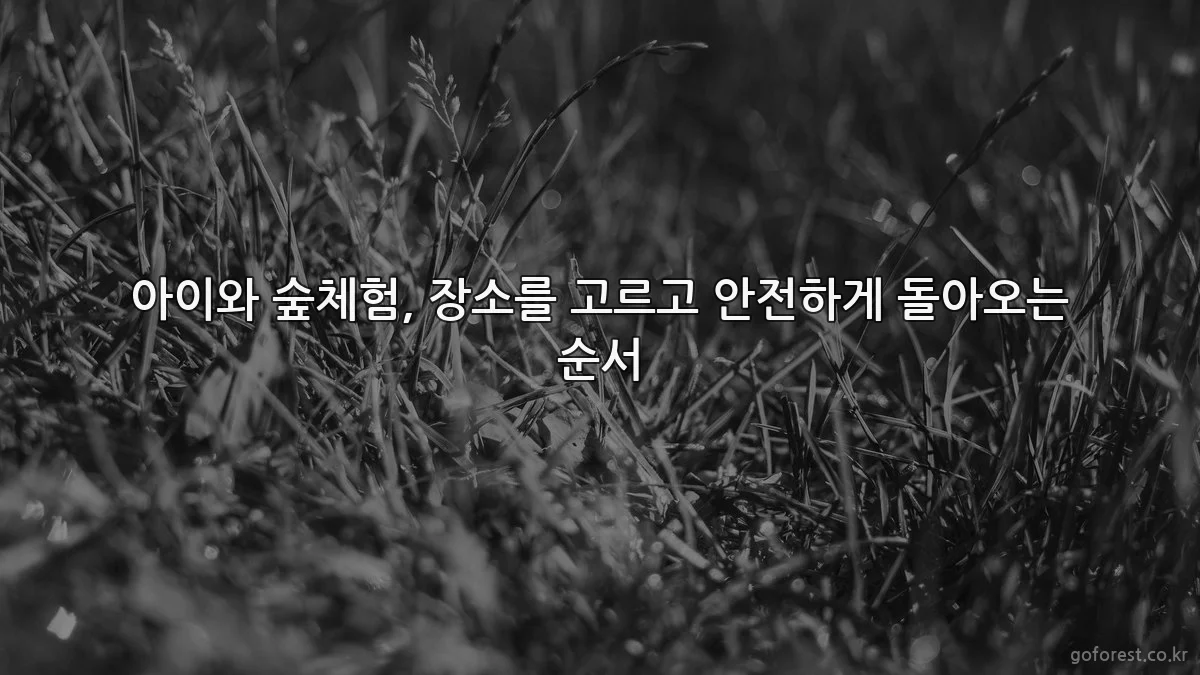 아이와 숲체험, 장소를 고르고 안전하게 돌아오는 순서