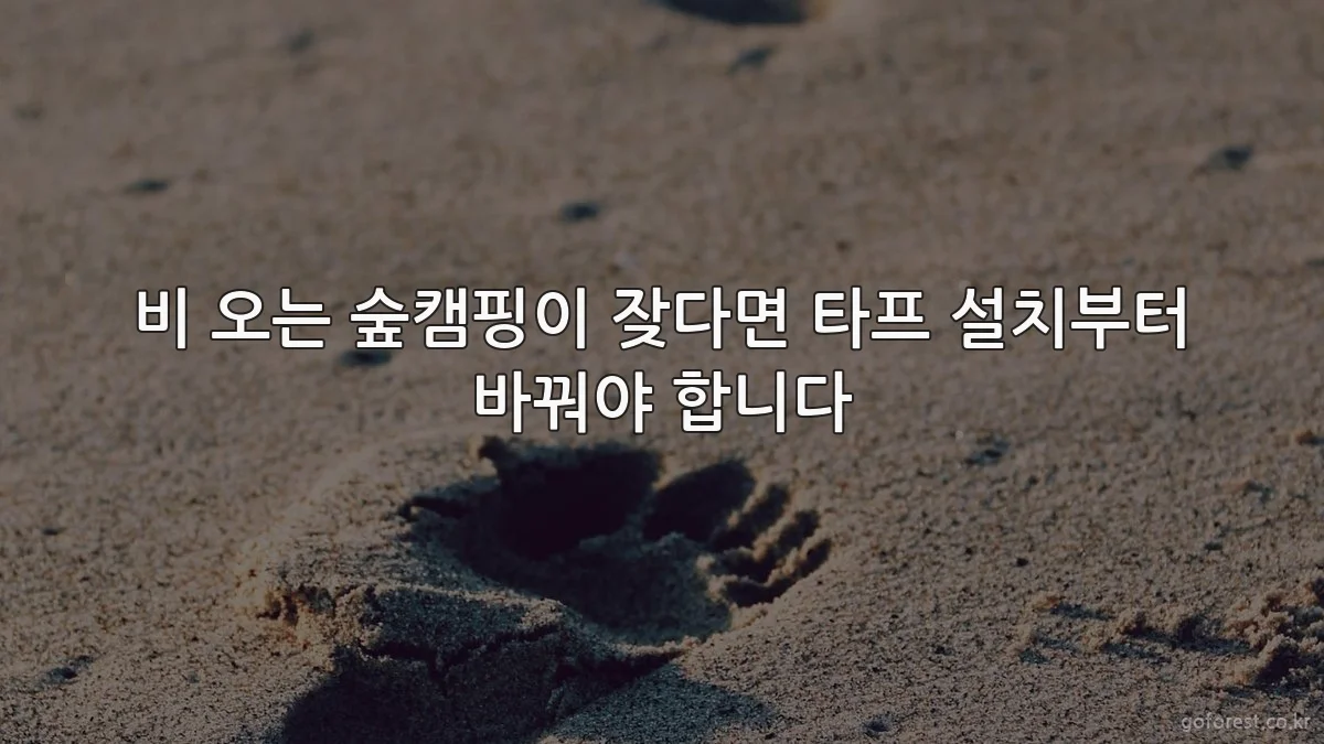 비 오는 숲캠핑이 잦다면 타프 설치부터 바꿔야 합니다
