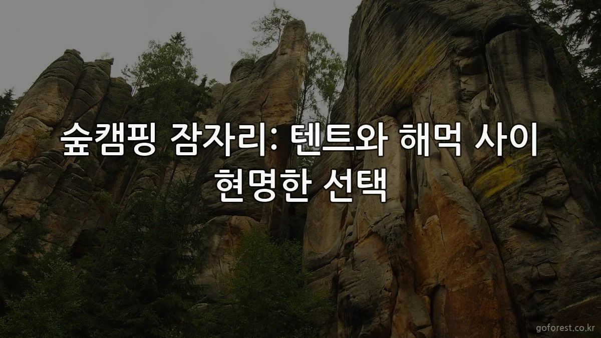 숲캠핑 잠자리: 텐트와 해먹 사이 현명한 선택