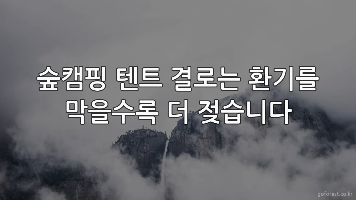 숲캠핑 텐트 결로는 환기를 막을수록 더 젖습니다