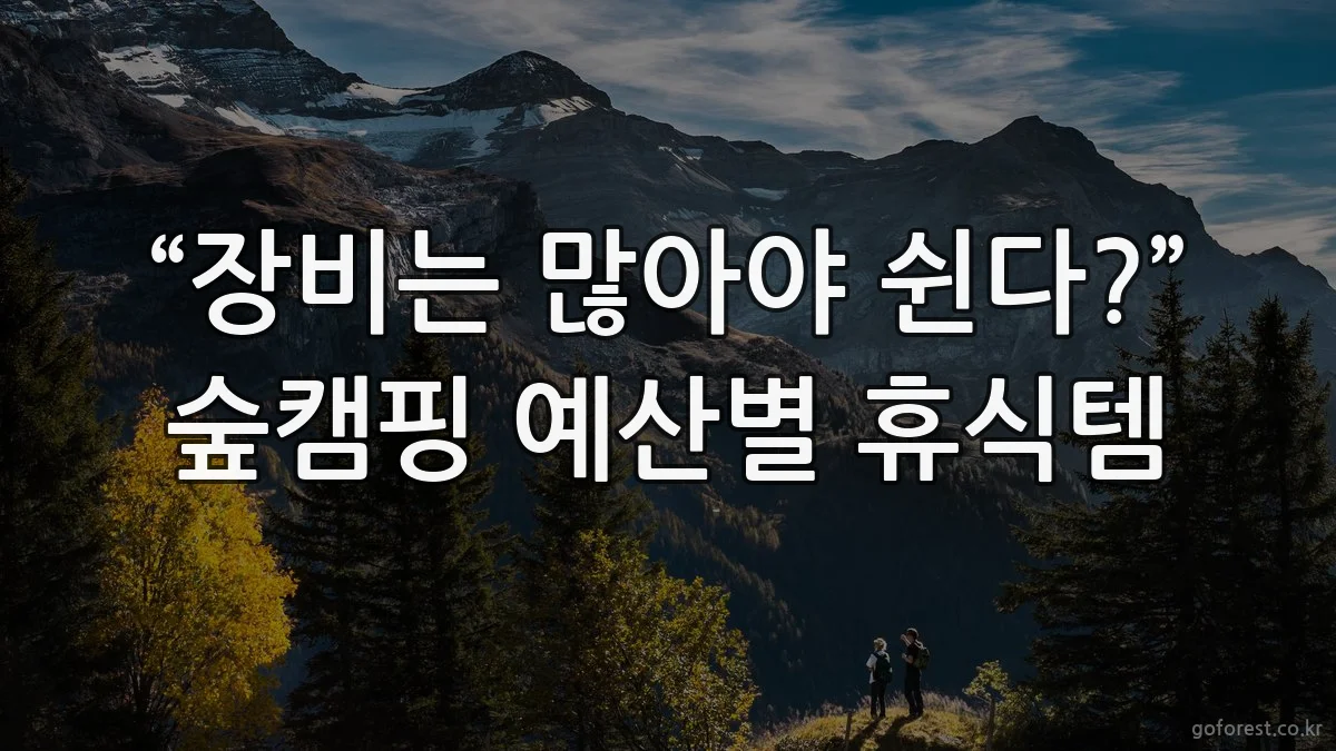 “장비는 많아야 쉰다?” 숲캠핑 예산별 휴식템