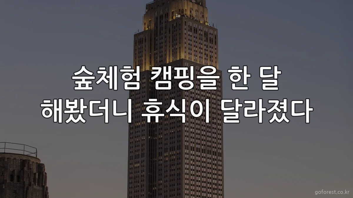 숲체험 캠핑을 한 달 해봤더니 휴식이 달라졌다