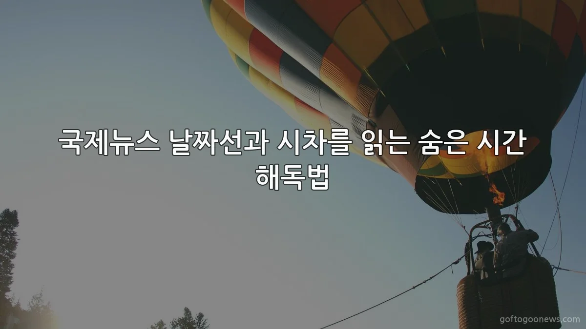 국제뉴스 날짜선과 시차를 읽는 숨은 시간 해독법