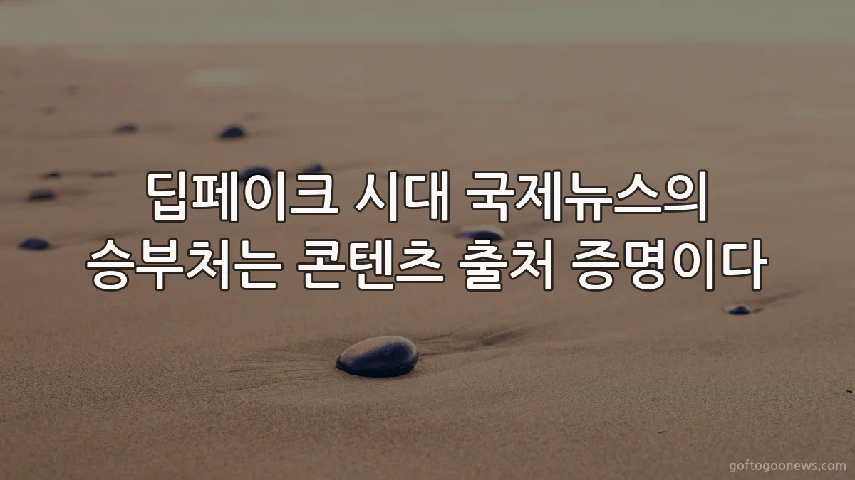딥페이크 시대 국제뉴스의 승부처는 콘텐츠 출처 증명이다