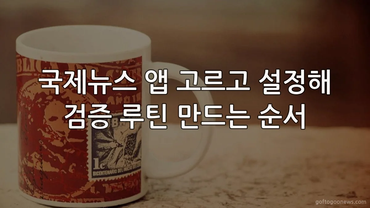 국제뉴스 앱 고르고 설정해 검증 루틴 만드는 순서