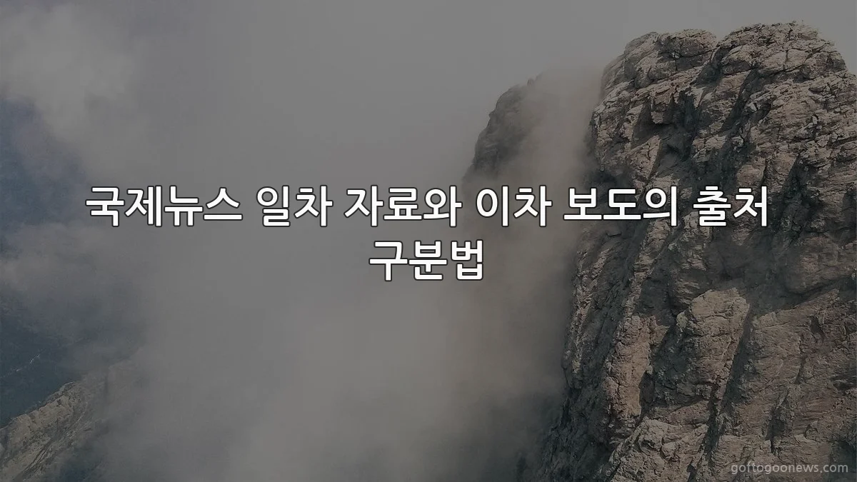 국제뉴스 일차 자료와 이차 보도의 출처 구분법