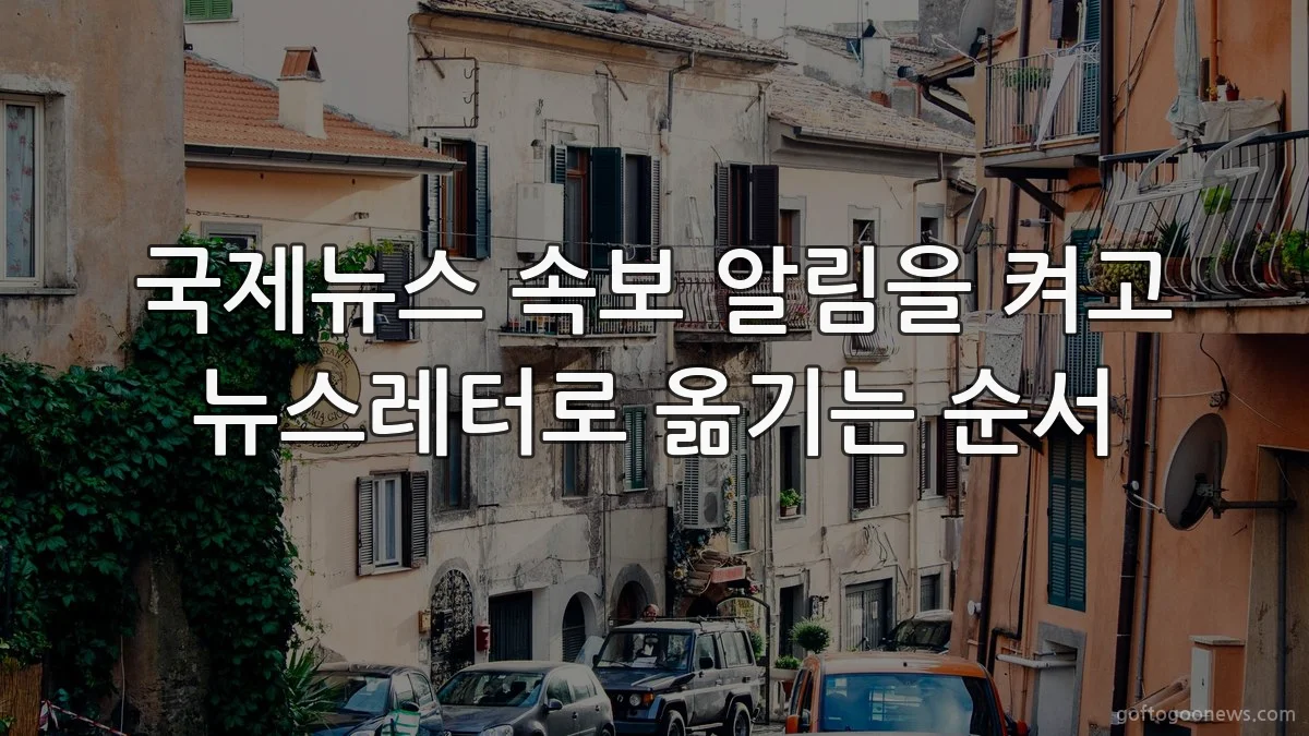 국제뉴스 속보 알림을 켜고 뉴스레터로 옮기는 순서