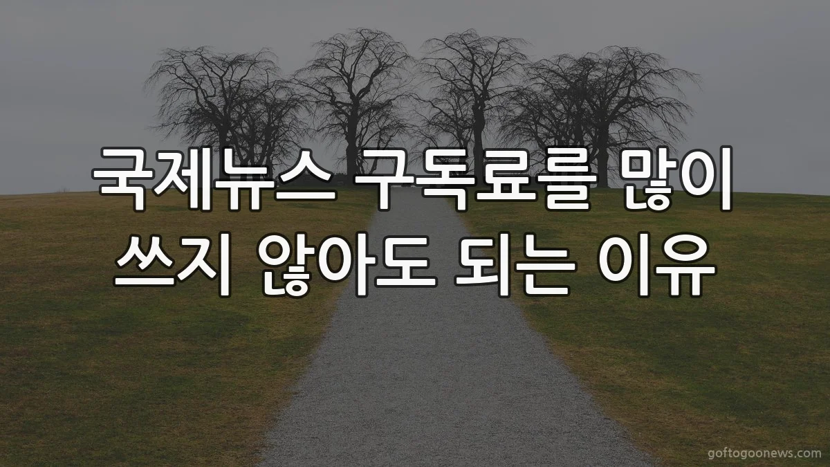국제뉴스 구독료를 많이 쓰지 않아도 되는 이유