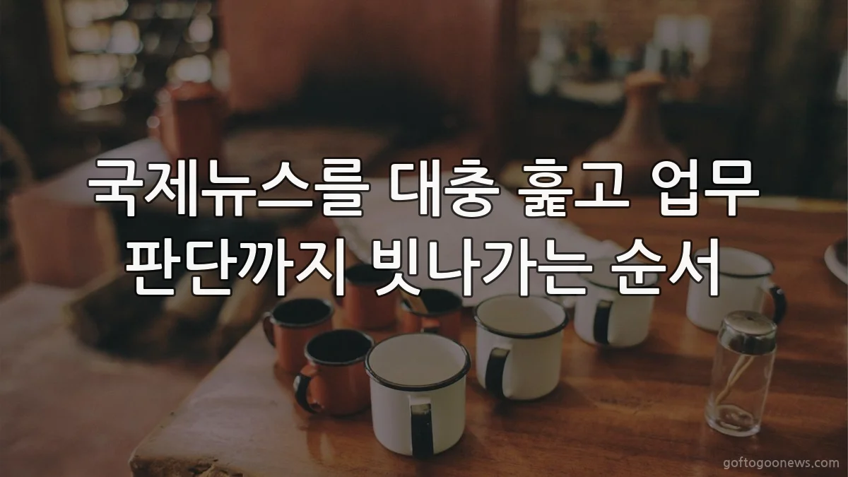 국제뉴스를 대충 훑고 업무 판단까지 빗나가는 순서