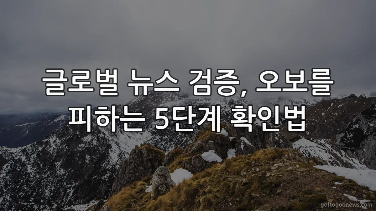 글로벌 뉴스 검증, 오보를 피하는 5단계 확인법