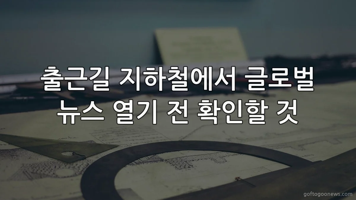 출근길 지하철에서 글로벌 뉴스 열기 전 확인할 것