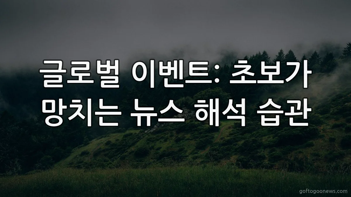 글로벌 이벤트: 초보가 망치는 뉴스 해석 습관