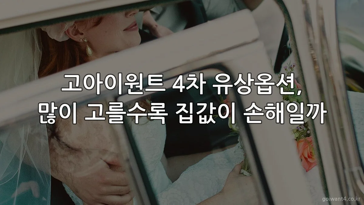 고아이원트 4차 유상옵션, 많이 고를수록 집값이 손해일까