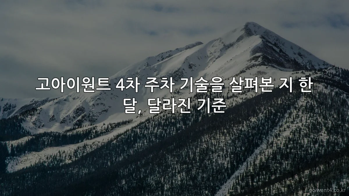 고아이원트 4차 주차 기술을 살펴본 지 한 달, 달라진 기준