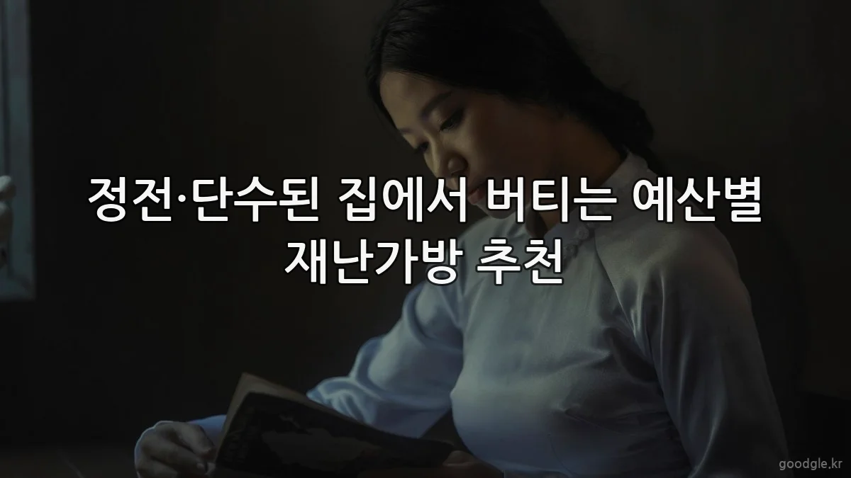 정전·단수된 집에서 버티는 예산별 재난가방 추천