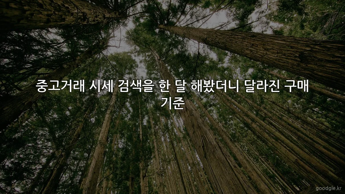 중고거래 시세 검색을 한 달 해봤더니 달라진 구매 기준