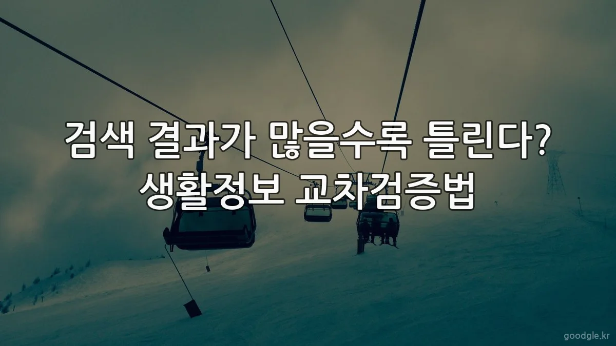검색 결과가 많을수록 틀린다? 생활정보 교차검증법