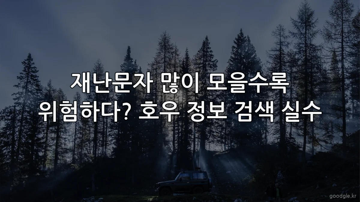 재난문자 많이 모을수록 위험하다? 호우 정보 검색 실수