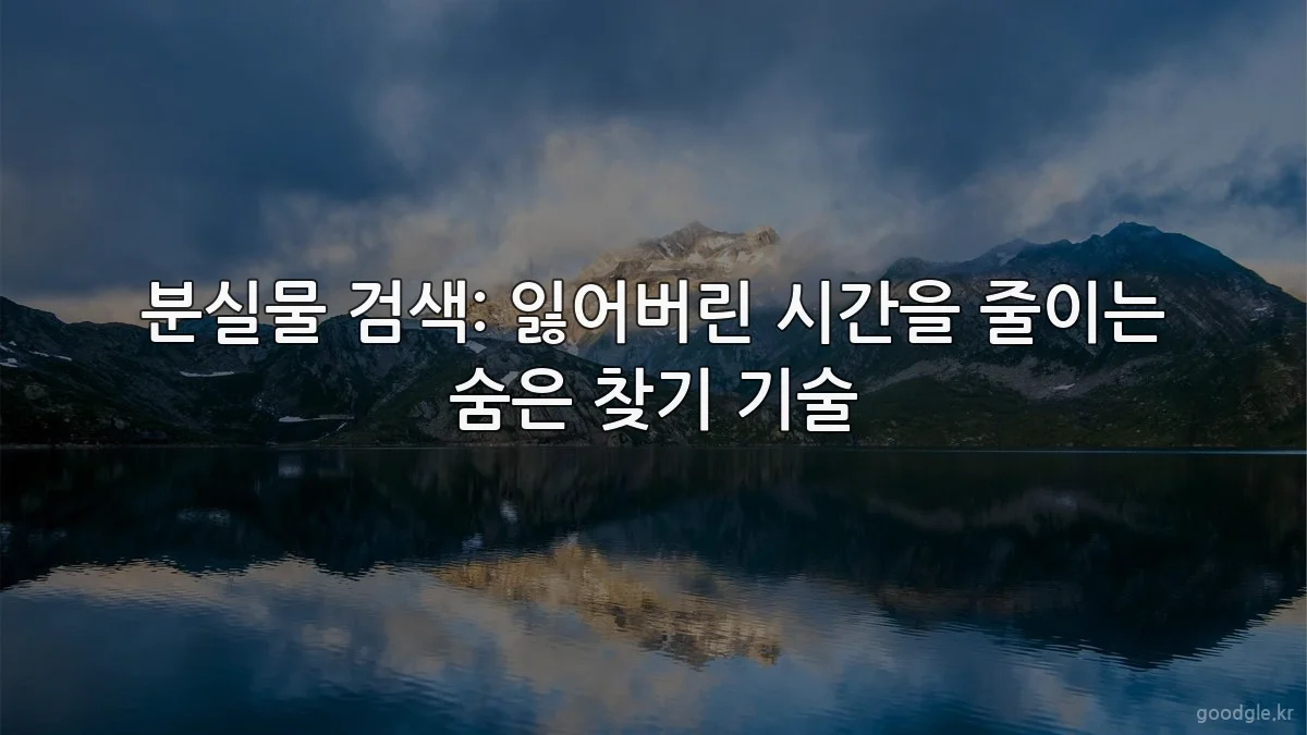 분실물 검색: 잃어버린 시간을 줄이는 숨은 찾기 기술