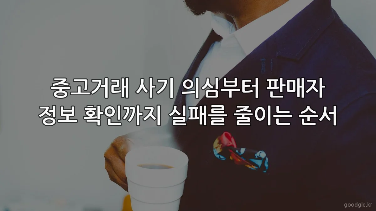 중고거래 사기 의심부터 판매자 정보 확인까지 실패를 줄이는 순서