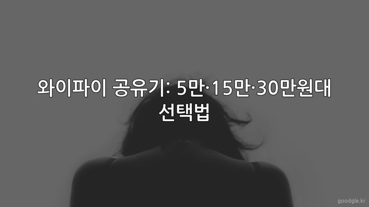 와이파이 공유기: 5만·15만·30만원대 선택법