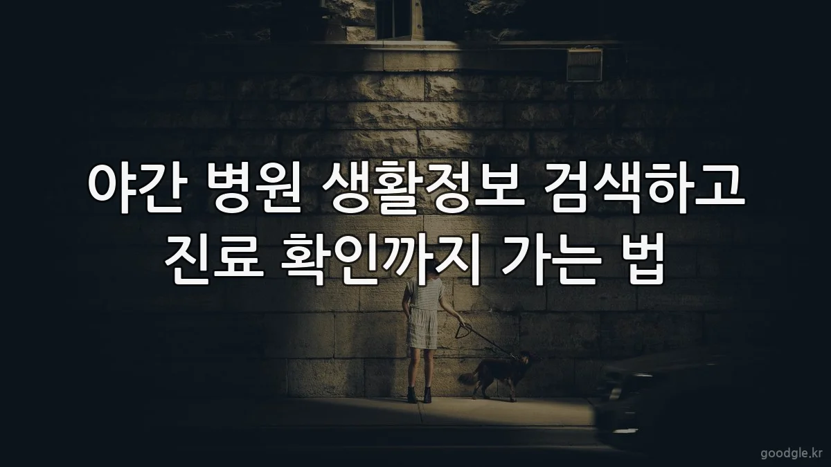 야간 병원 생활정보 검색하고 진료 확인까지 가는 법