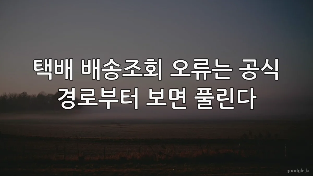 택배 배송조회 오류는 공식 경로부터 보면 풀린다
