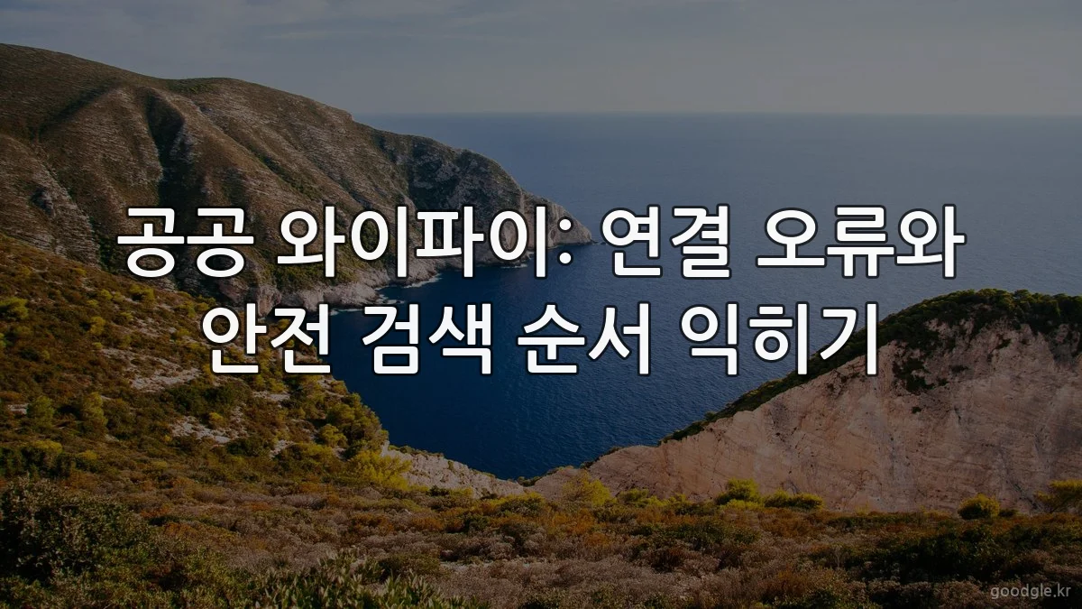 공공 와이파이: 연결 오류와 안전 검색 순서 익히기