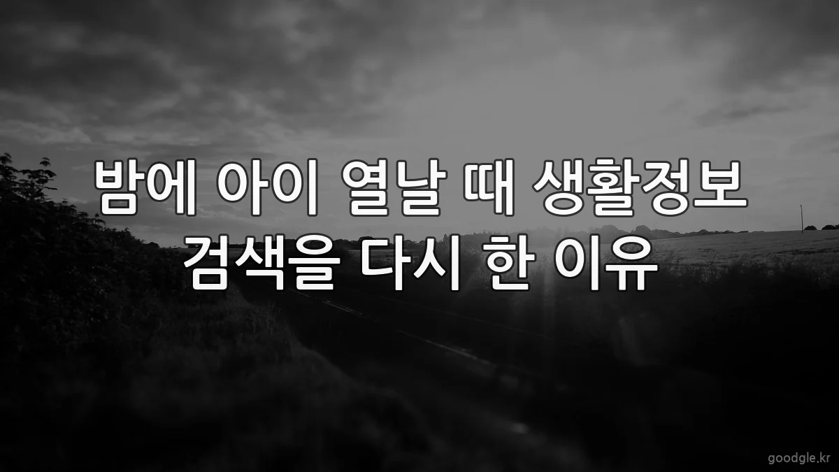 밤에 아이 열날 때 생활정보 검색을 다시 한 이유