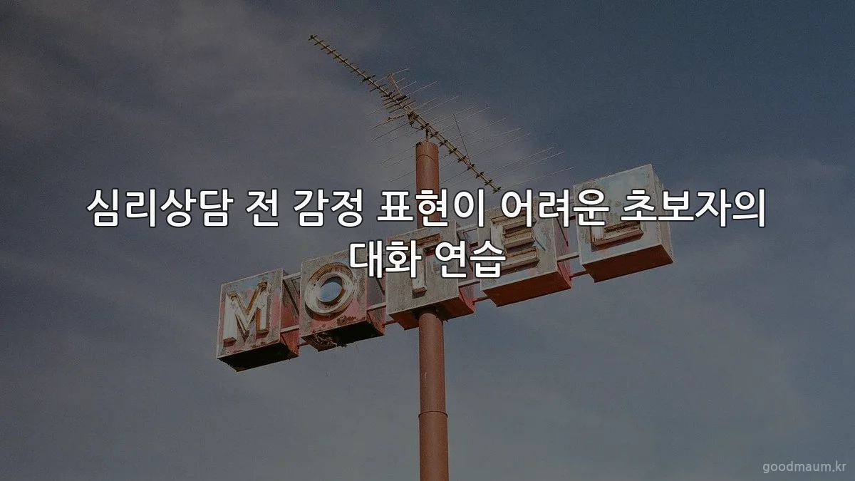 심리상담 전 감정 표현이 어려운 초보자의 대화 연습
