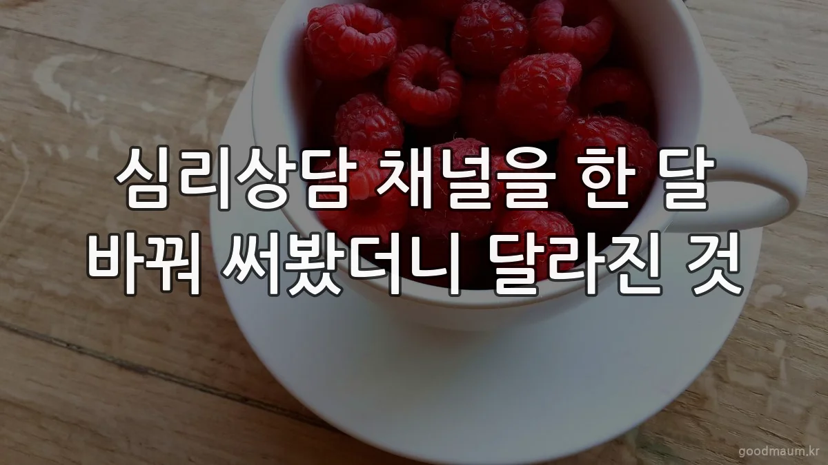 심리상담 채널을 한 달 바꿔 써봤더니 달라진 것