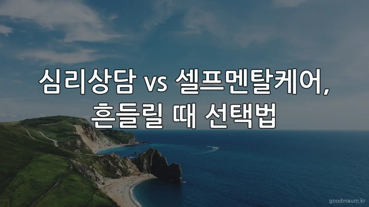 심리상담 vs 셀프멘탈케어, 흔들릴 때 선택법