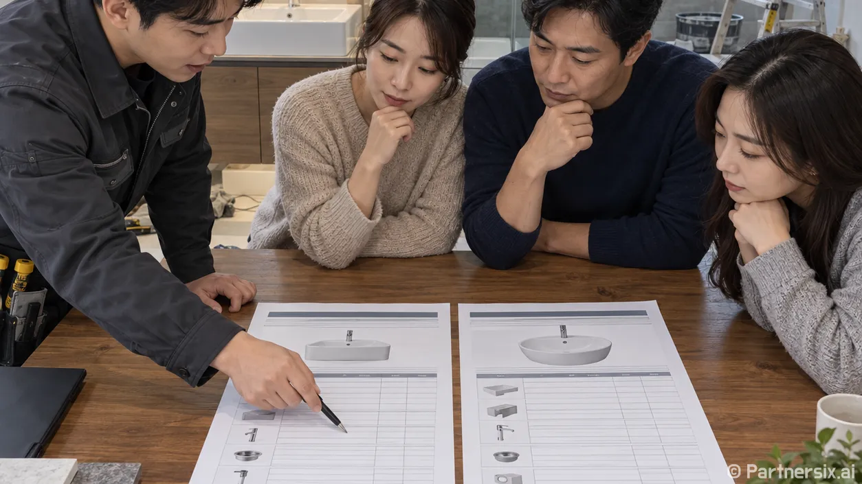 세면대 설치 업체 고를 때 견적서 확인하는 방법