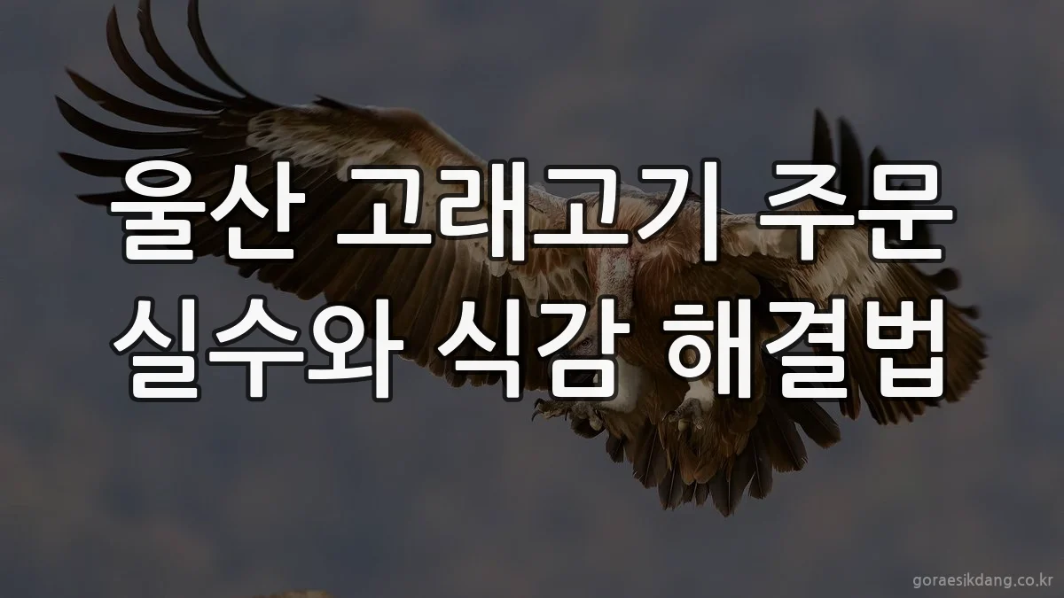울산 고래고기 주문 실수와 식감 해결법