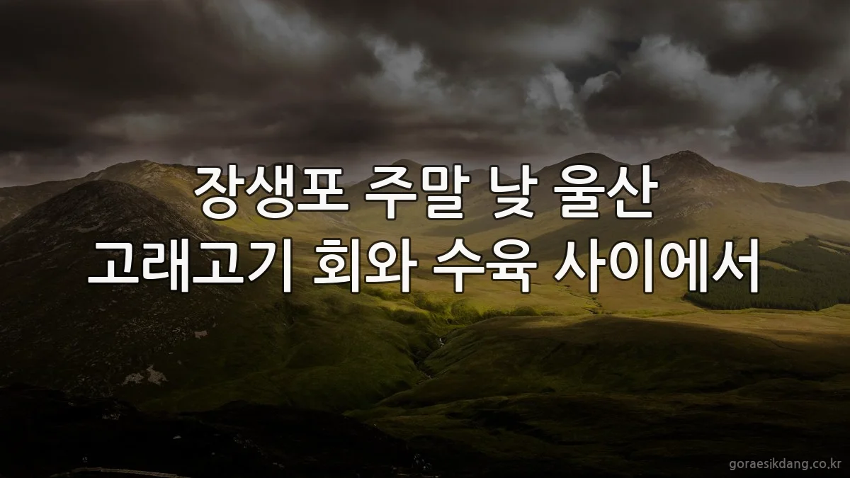 장생포 주말 낮 울산 고래고기 회와 수육 사이에서