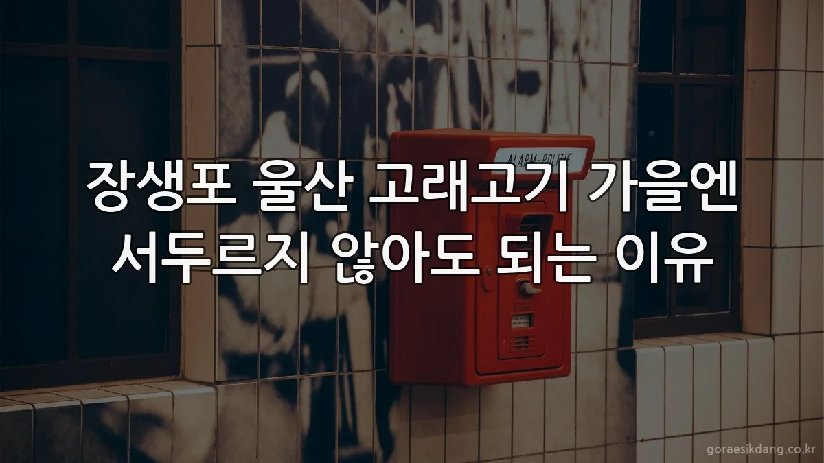 장생포 울산 고래고기 가을엔 서두르지 않아도 되는 이유