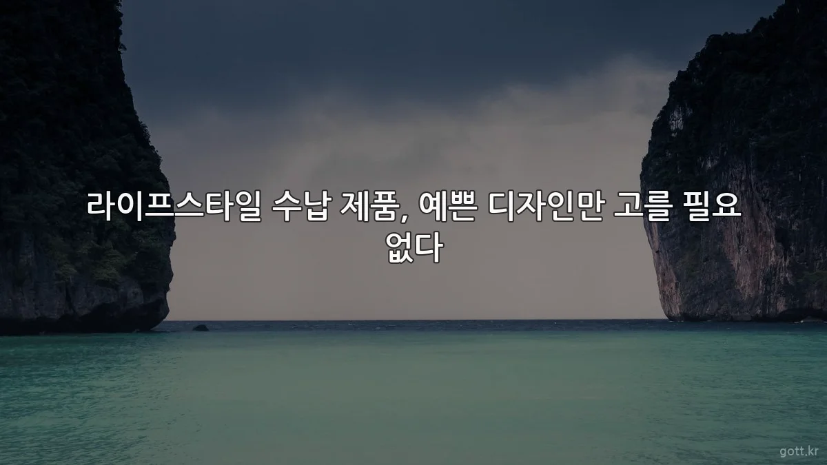 라이프스타일 수납 제품, 예쁜 디자인만 고를 필요 없다