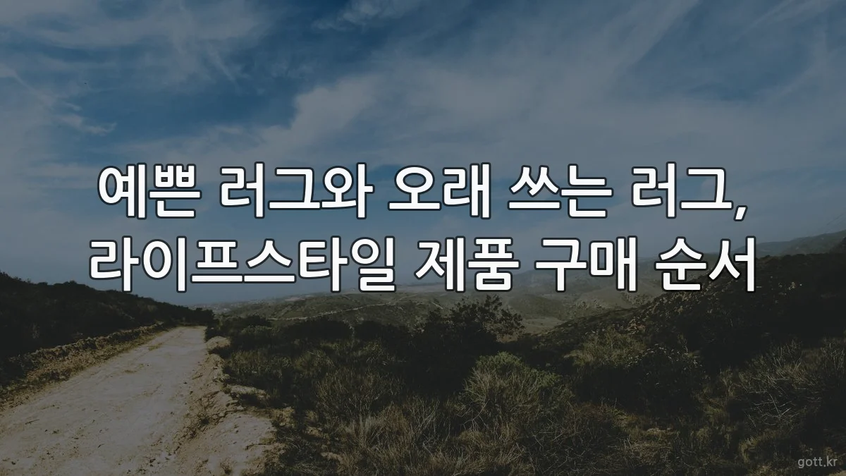 예쁜 러그와 오래 쓰는 러그, 라이프스타일 제품 구매 순서