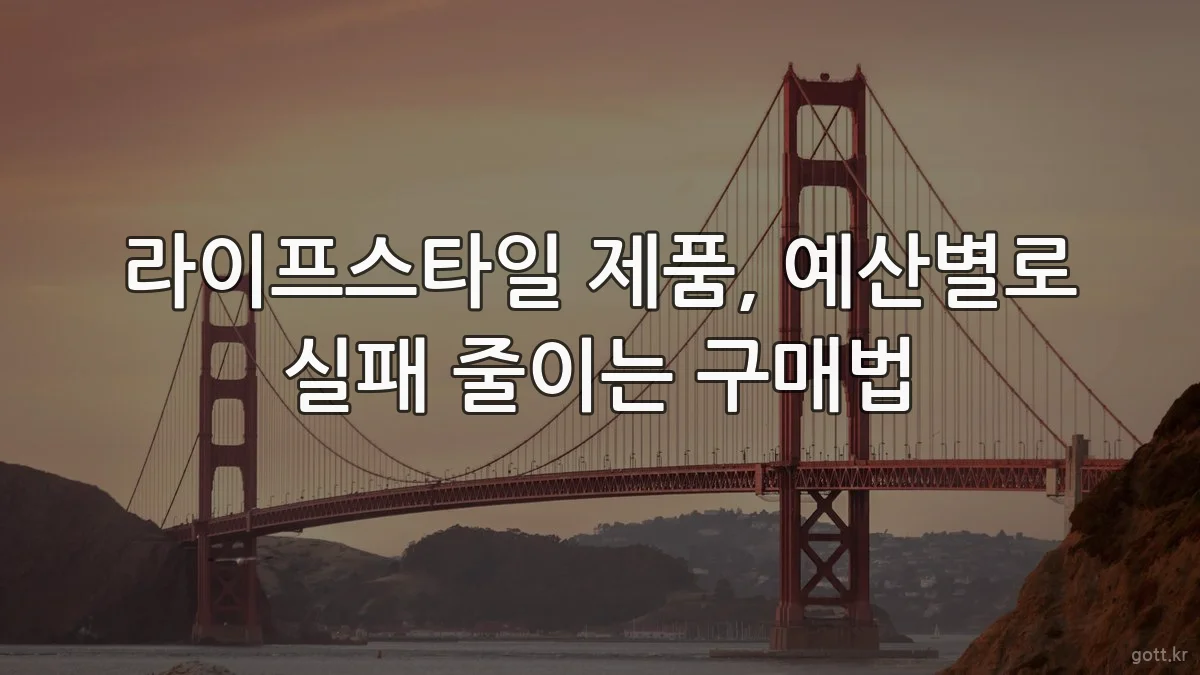 라이프스타일 제품, 예산별로 실패 줄이는 구매법
